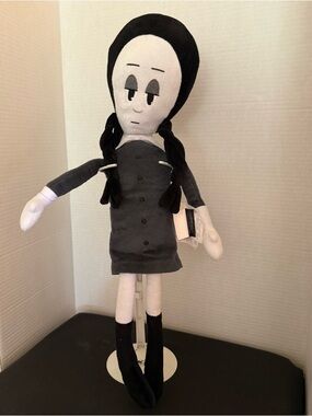 Wednesday Plush Doll in Black & White